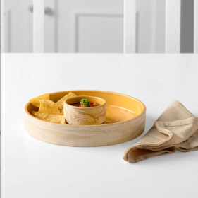 Handcrafted Sustainable Ceramic Chip N Dip Bowl  Amber Love