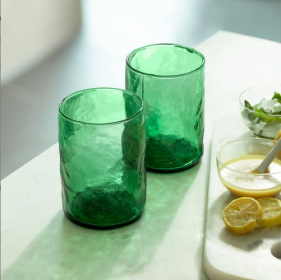 Green Midori Tumbler Glass Cup  Set Of 2