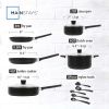 13 Piece Nonstick Aluminum Alloy Cookware Set, Black