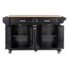 Kitchen Island with Rubber wood Countertop