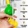 Metal 2-In-1 Lemon Lime Squeezer - Hand Juicer Lemon Squeezer - Max Extraction Manual Citrus Juicer (Vibrant Yellow and green Atoll)