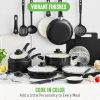 Soft Grip Healthy Ceramic Nonstick 23 Piece Kitchen Cookware Pots and Frying Sauce Saute Pans Set with Kitchen Utensils, PFAS-Free, Dishwasher Safe