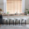 24" Tall, Round Bar Stools, Set of 2 - Contemporary upholstered dining stools for kitchens