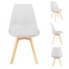 Mid Century Modern Dining Chairs, with Wood Legs, Armless Kitchen Chairs, Shell Lounge Plastic Side Chair with Soft Padded Kitchen, Dining Room