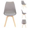 Mid Century Modern Dining Chairs, with Wood Legs, Armless Kitchen Chairs, Shell Lounge Plastic Side Chair with Soft Padded Kitchen, Dining Room