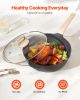 17 Piece Pots and Pans Set Granite Nonstick Kitchen Cookware Induction Black