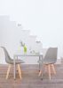 Mid Century Modern Dining Chairs, with Wood Legs, Armless Kitchen Chairs, Shell Lounge Plastic Side Chair with Soft Padded Kitchen, Dining Room