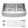 36 Inch Farmhouse Sink 18 Gauge Kitchen Sink Apron Front Double Bowl 50/50 Stainless Steel Sink