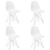 Set of 4 Modern Style Dining Chair, Shell Lounge Plastic Chair for Kitchen, Dining, Bedroom