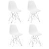 Set of 4 Modern Style Dining Chair, Shell Lounge Plastic Chair for Kitchen, Dining, Bedroom